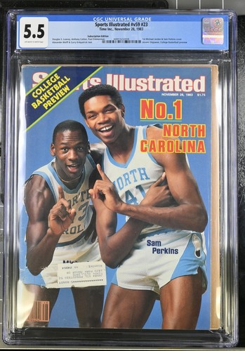 SPORTS ILLUSTRATED 1983 MICHAEL JORDAN CGC 5.5 - 1ST ROOKIE COVER
