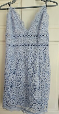Forever 21 Baby Blue Lace Floral Embroidery Dress Sz Medium, New w/ Tags |  eBay