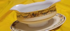 Vintage 8-inch Porcelain Gravy Boat With Attached Saucer Dish
