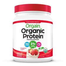 Orgain Organic Vegan Protein Powder 21g Strawberries n Cream Plant Based 1.02lb