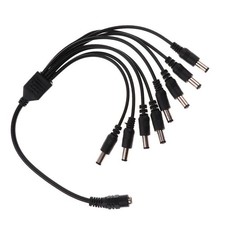 DC 1 Female to 8 Male Output Power Splitter Cable Cord for CCTV Security Cameras