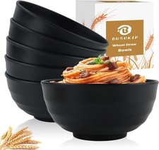Wheat Straw Bowls Unbreakable Salad Bowls 60 OZ Set of 6 Microwave Safe