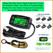 Digital Tach Hour Meter Engine Temperature Gauge -TS002  Alert RPM  Temp,Ba...
