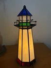 VINTAGE STAINED GLASS Light House Tiffany style Nautical  Beach Night Light Lamp