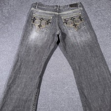 Vintage Y2K Jeans Men's 34x29 Embroidered Baggy Streetwear Hip Hop Skater Grunge