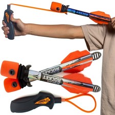 Toy Rocket Launcher for Kids: Outdoor Toys Slingshot Medium, Orange