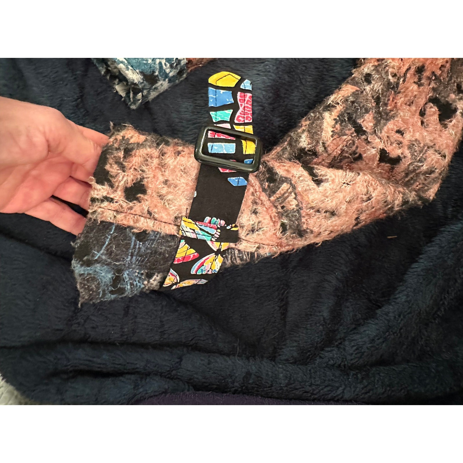 VINTAGE MULTI FABRIC BOHO PATCHWORK JACKET M - image 4