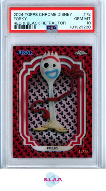 FORKY-RED & BLACK REFRACTOR TOPPS 17/28 2024 2024 TOPPS CHROME DISNEY EN PSA 10