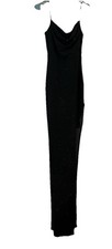 Black Fitted Glitter Dress W Side Slit Size Small