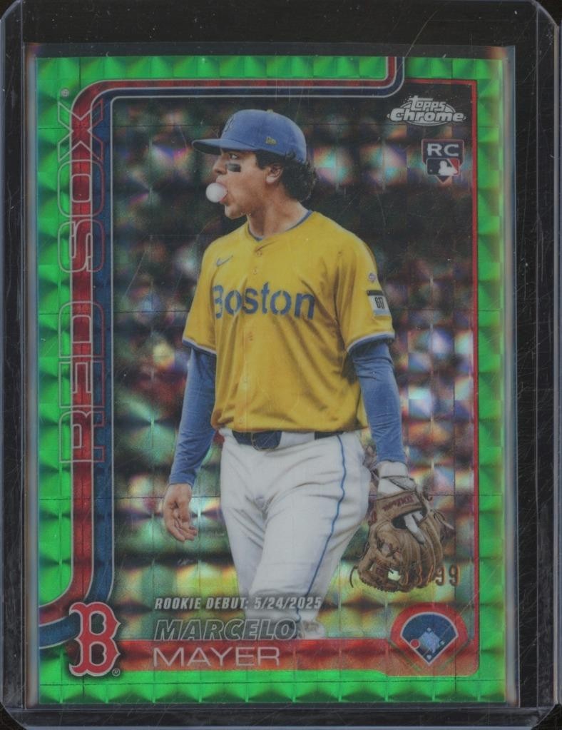 2025 Topps Chrome Update MARCELO MAYER RC Rookie Debut Green Geometric /99 JA803