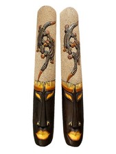 SET OF 2 40 TIKI MASK HAWAIIAN WALL ART ISLAND HOME DECOR BAR TROPICAL