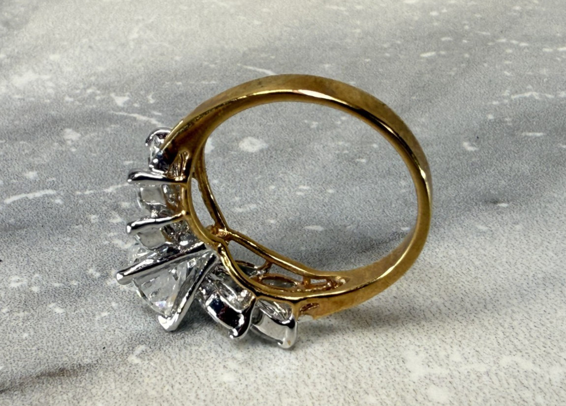 Beautiful Stunning EDCO Gold CZ Woman's Ring Size 9 View 4