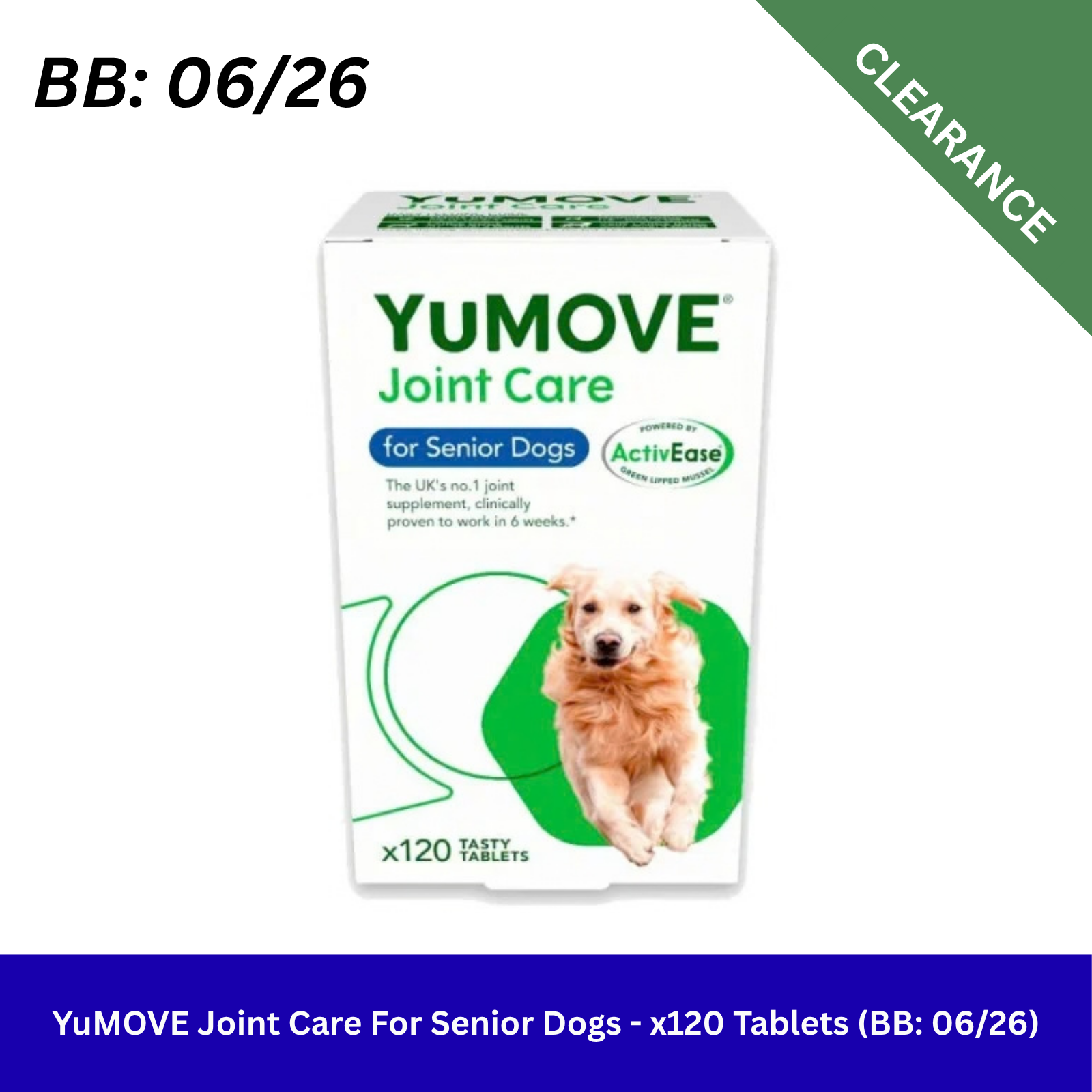 Yumove Senior Dog High Strength Joint Supplement Aged 9+ | 120 Tablets - Image 4