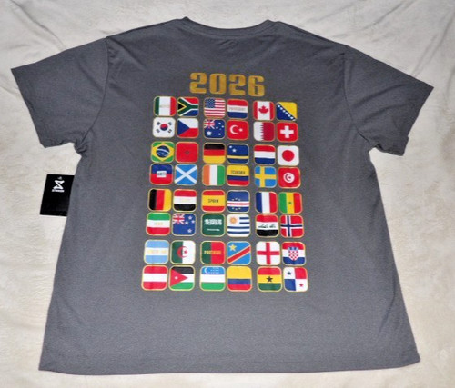 FIFA 2026 World Cup Soccer All Tournament Teams Jersey Gray Shirt Size 2XL NWT