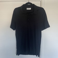Icebreaker Polo Shirt Mens S Black 100 Merino Casual Collared Short Sleeve