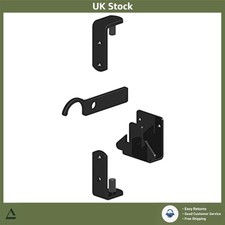 Wrought Iron Gate Hinges Fixing Kit Galvanised Black Coated 10mm Pin