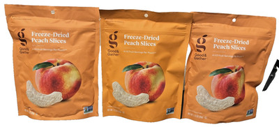GOOD & GATHER FREEZE-DRIED PEACH SLICES 1.25 OZ BAGS - 3 PACK - NEW