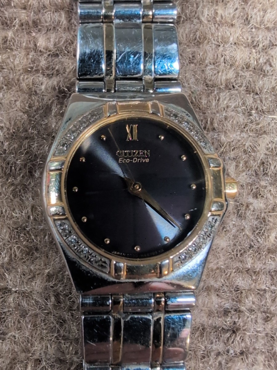Citizen Eco-drive Ladies Two Tone 24mm Diamond Bezel