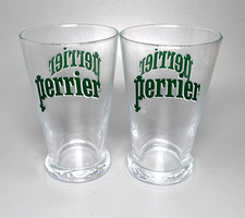 Perrier Classic Water Glasses x 2 - Tumbler Retro French NEW