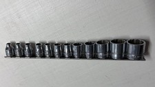 Snap On 12Pc British Standard 3/8 Drive Shallow Socket Set 0BA-4BA 1/4BS-9/16BS