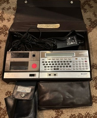 Vtg Sharp PC-1500A Pocket Computer w/ CE-150 Printer/Cassette Interface