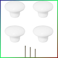 4X MöBelknöPfe Weiß 32Mm TüRgriff Schubladenknopf FüR Schrank & Kommode