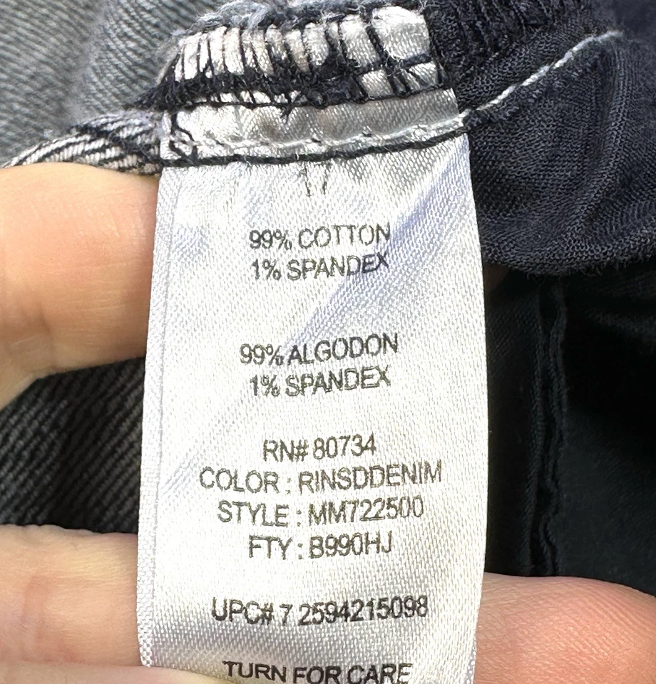 "Pantalones Cortos Miley Cyrus Talla 17 Azul Denim Elastizados Azul Oscuro Dobladillo Crudo Mujer 35"" Cintura" Foto 4 de 4