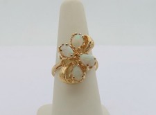 14k Opal Rings Vintage Jewelry Womens Ring October Gift Anniversary US 7.5 R1767
