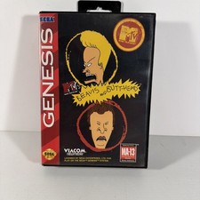 Sega Genesis game Beavis and Butthead Complete w/ poster