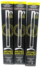 (3) Arches & Halos 4 Prong Microblading Brow Pen New In Packaging DARK BROWN