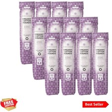 Organic Cotton Rounds, Bulk 1200 Count - Makeup Remover Pads for Face, Lint-Free