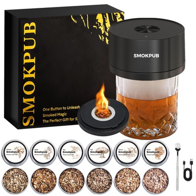 #ad #ad SMOKPUB Electric Whiskey Smoker Kit Built in Lighter No 3.6 inches Black $57.30
