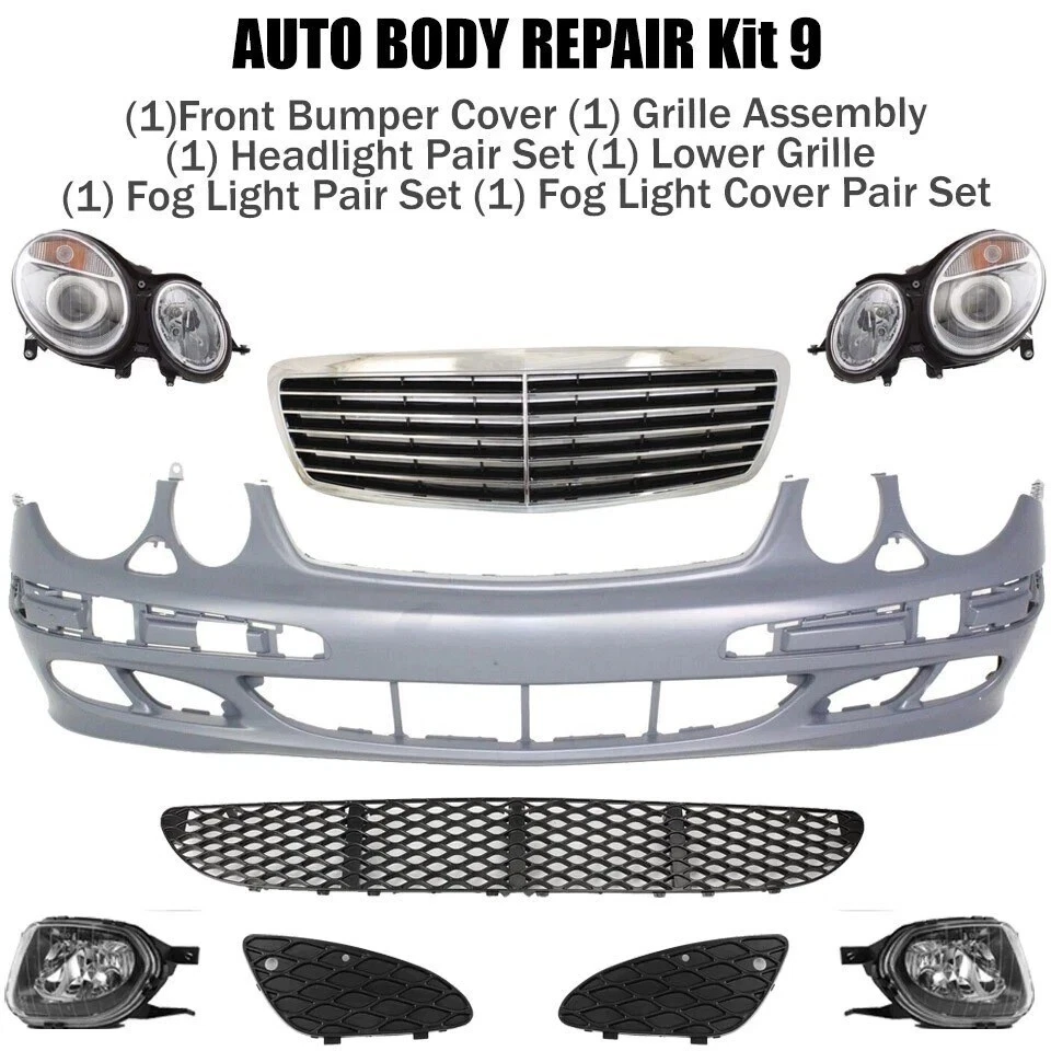 Front Bumper Cover Fascia & Grille Assembly For 2003-2006 Mercedes Benz E320 Foto 2 de 4