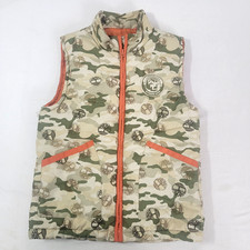 Timberland Outdoor Gear Boy's Beige Green Camo Tree Printed Vest Zip Up Size 7