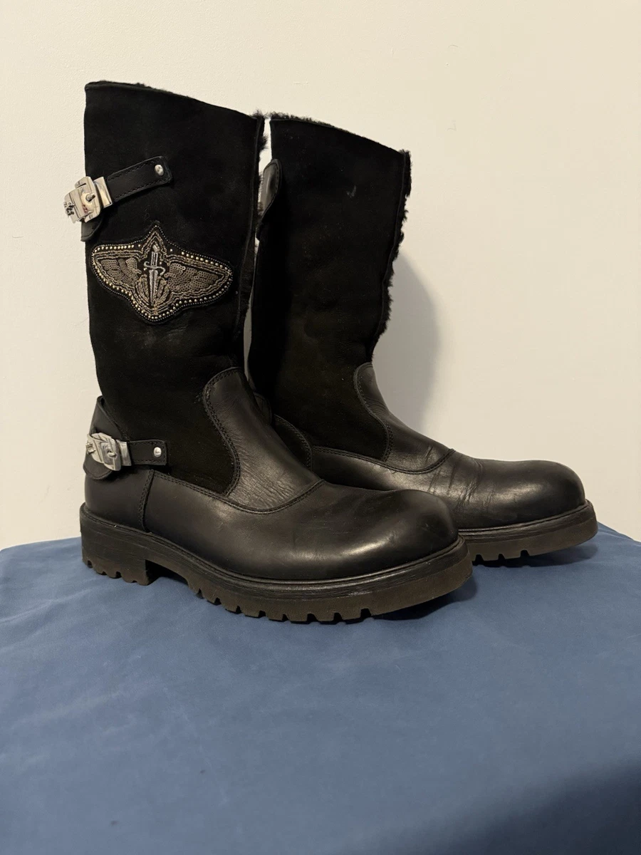 Black Suede Biker Boots for Men for sale | eBay display picture 1