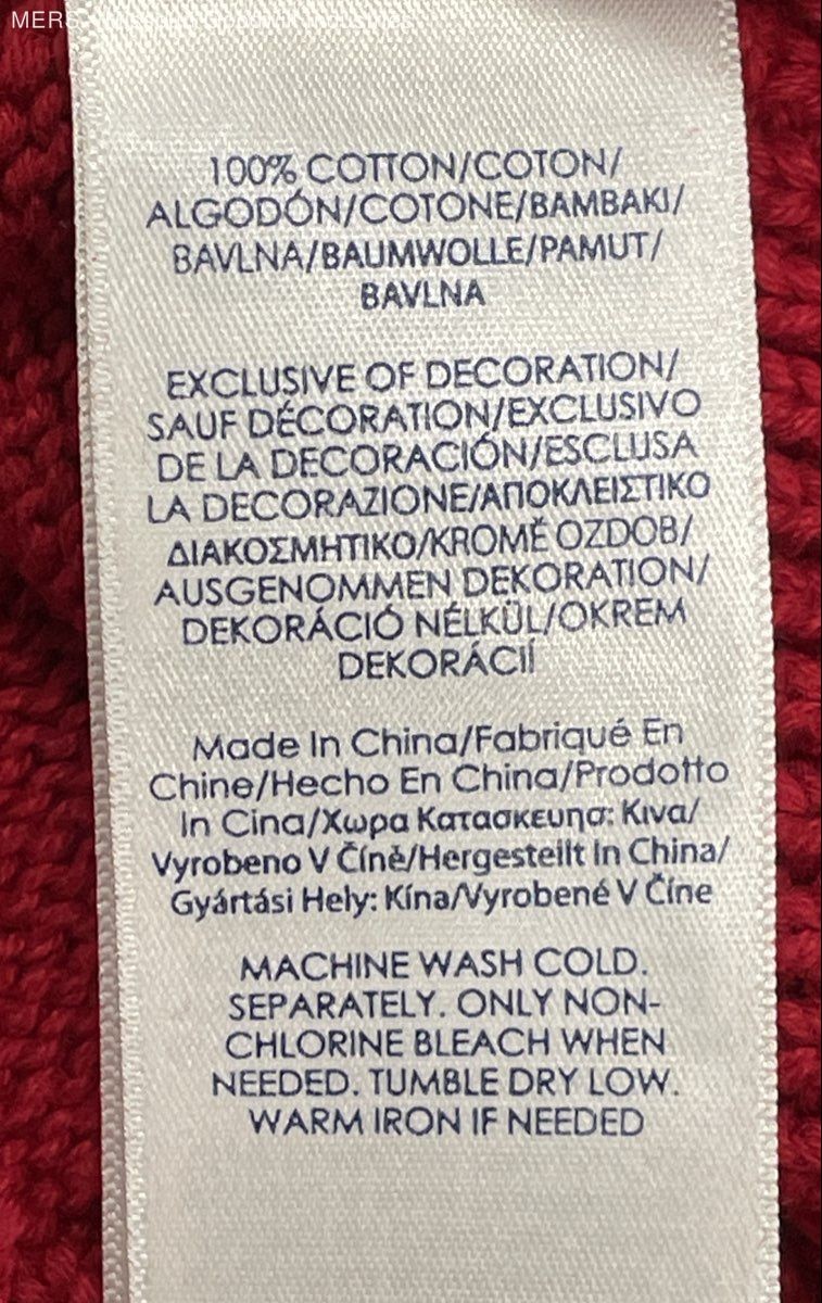 Chaps Red Solid Crewneck Sweater Pullover Cotton … - image 4