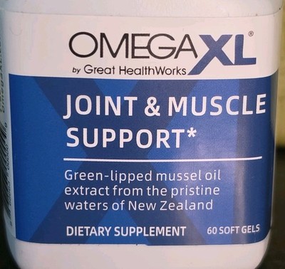 OmegaXL Joint & Muscle Support Green-Lipped Mussel Oil Extract 60 Softgels