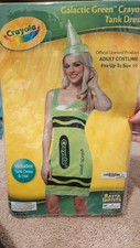 Crayola Official Green Crayon Adult Halloween Costume Rasta Imposta Size S/M