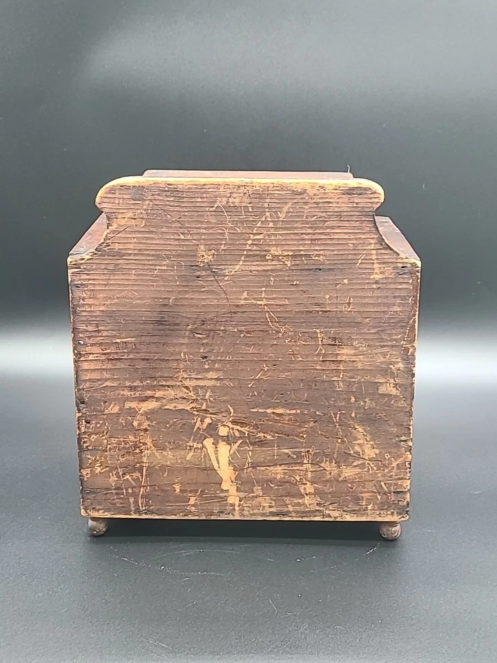 Antique Handmade Wood Miniature Salesman Sample 4 Drawer Chest Dresser - Image 3 of 4