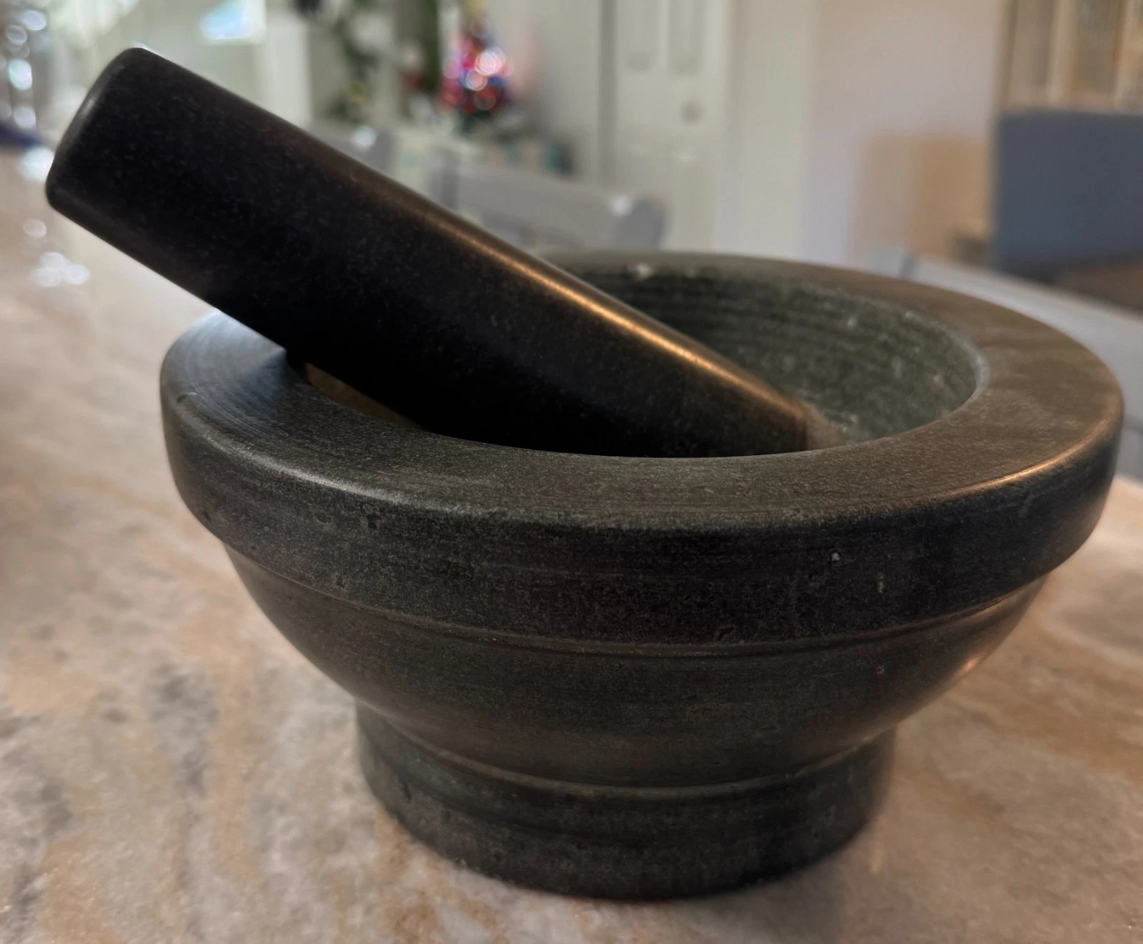 8" Granite mortar and pestle set for grinding herbs, spices, guacamole
Opens in a new window or tab