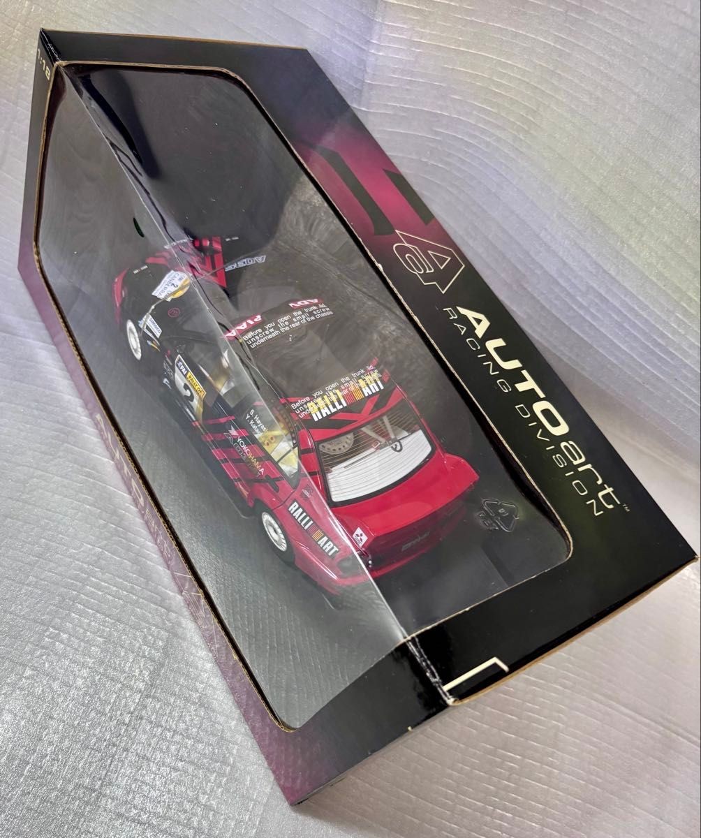 AUTOart 1/18 三菱 ランサーエボ Ⅵ WRC 訳あり AUTOart 1/18 Mitsubishi Lancer Evolution 6 WRC Rally Car Red Used