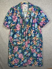 Vintage Carriage Court Woman Floral Print Nightgown Short Sleeve M 12-14 Cotton
