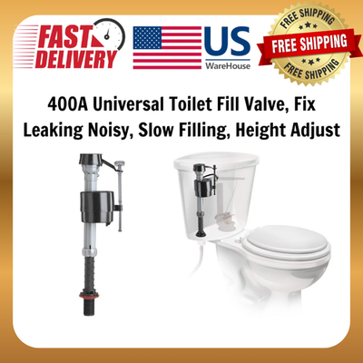 #ad #ad 400A Universal Toilet Fill Valve Kit Shank Adjust 9quot; to 14quot; Fix Noisy Slow Fill $12.35