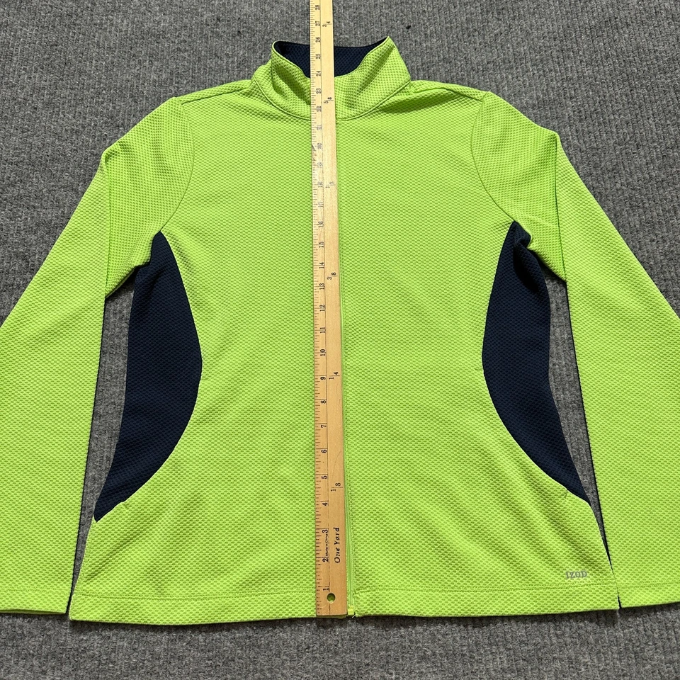 Женская куртка на молнии IZOD Golf размер M неоновая зеленая черная с длинным рукавом спортивная одежда - Изображение 2 из 4