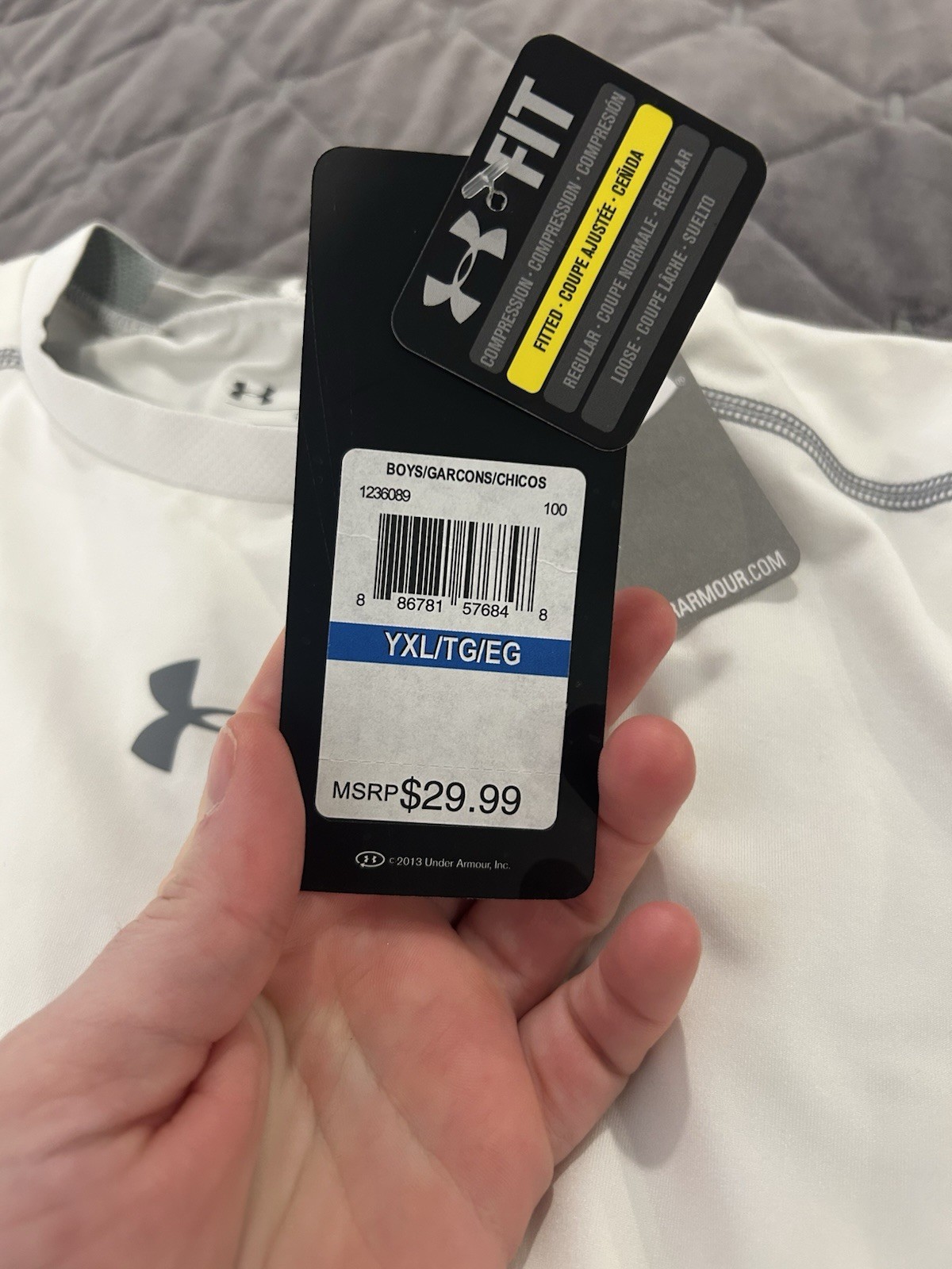 Under Armour Heat Gear White Athletic Long Sleeve  Shirt Youth XL New thumbnail 4