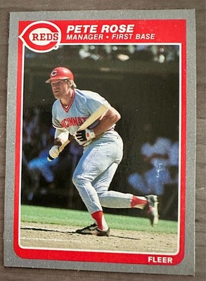 1985 Fleer Pete Rose #550 Blank Black Error not sure