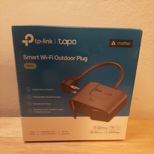 TP-Link Tapo Wi-Fi Outdoor Smart Plug 2 Outlets Weather Resistant Alexa Google