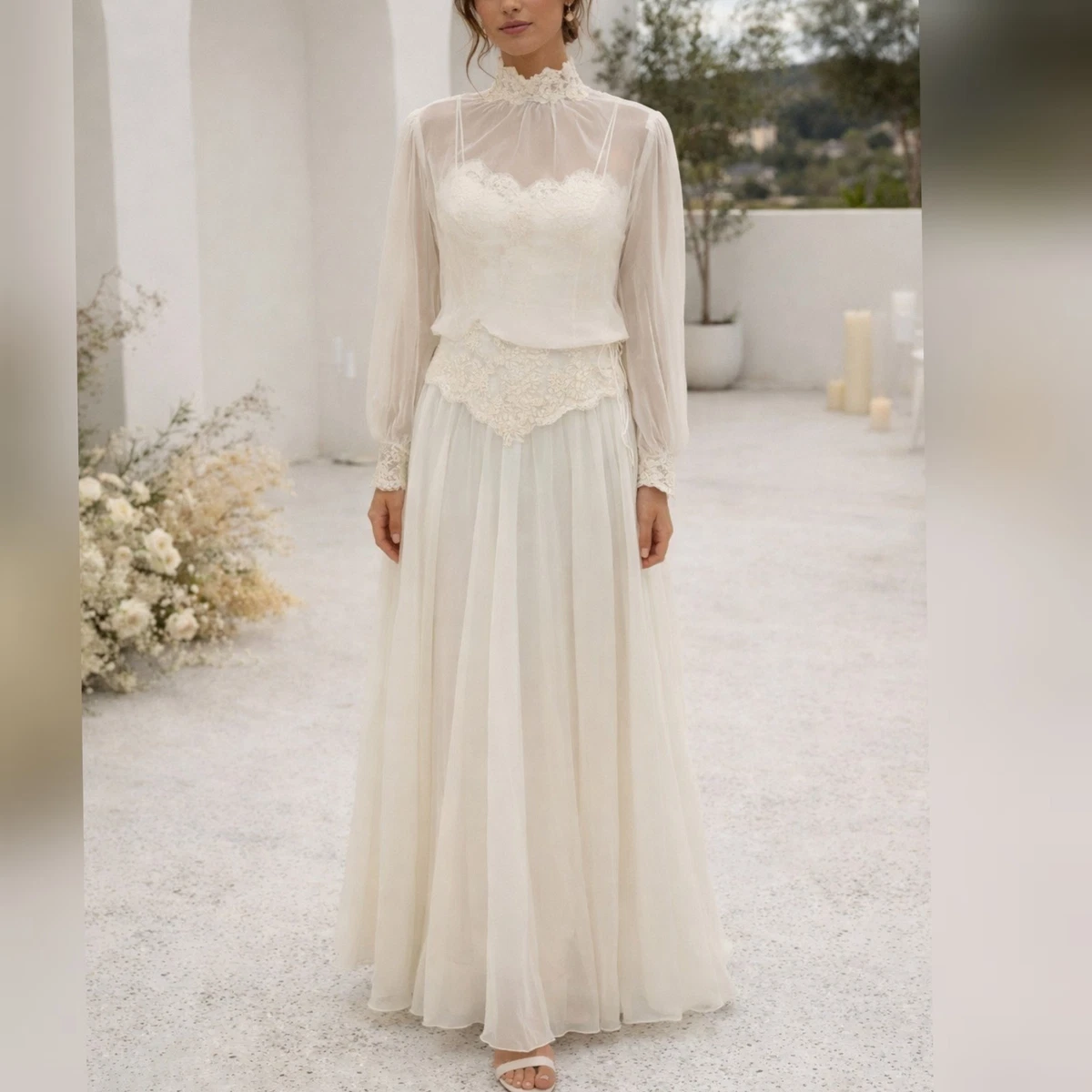 Chiffon White Vintage Wedding Dresses & Veils for Women for sale | eBay Chiffon White Vintage Wedding Dresses & Veils for Women for sale | eBay