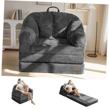 Sofá cama plegable con respaldo, sofá cama plegable deshuesado grande gris oscuro
