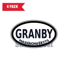 Massachusetts Granby Oval Sticker 4 Pack 3x2 Inch